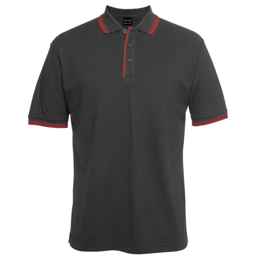 Classic Contrast Polo Gunmetal Red